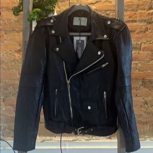 Brand new luxurious leather biker jacket.